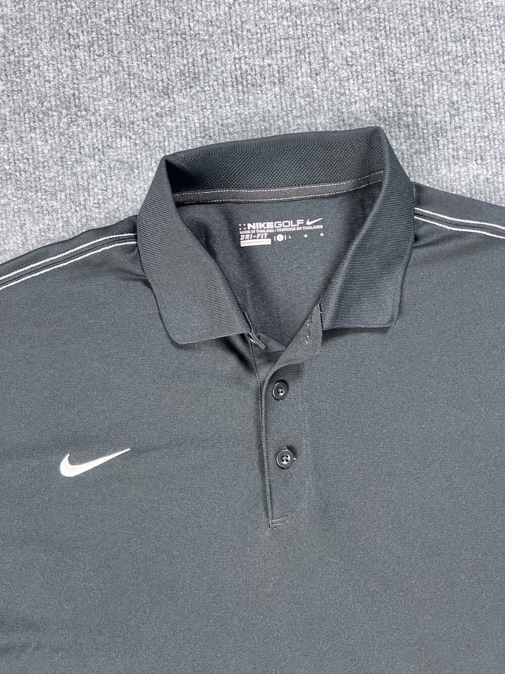Nike Golf Polo Shirt Jack Daniels Dri Fit Black Embroidered Mens Large
